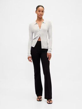 NWT L Black GAP High Rise Double Knit Boot Pants